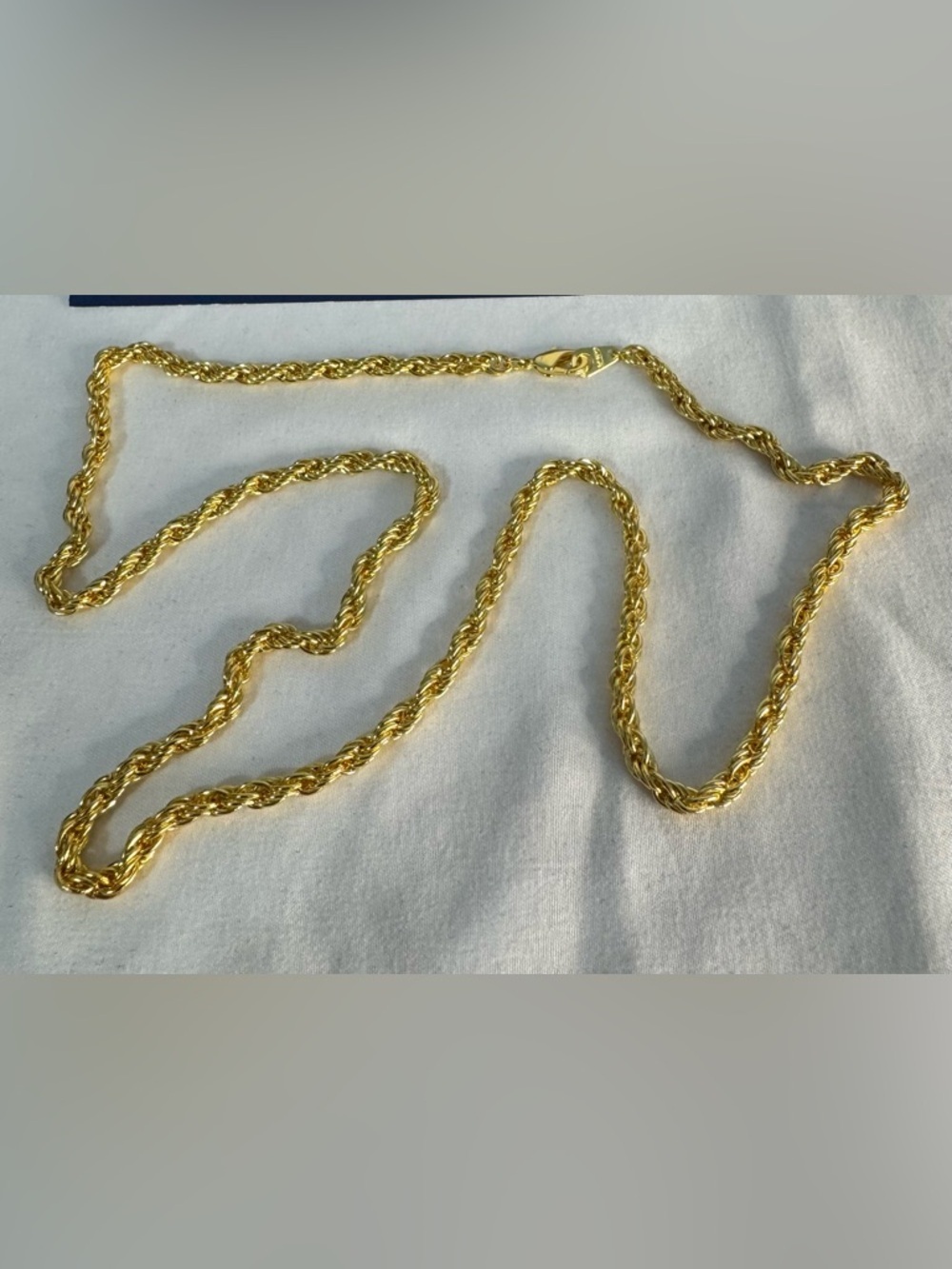 14KGP Rope Chain Necklace Gold Tone Classic 22.5” San Tropez Collezioni - Picture 4 of 9